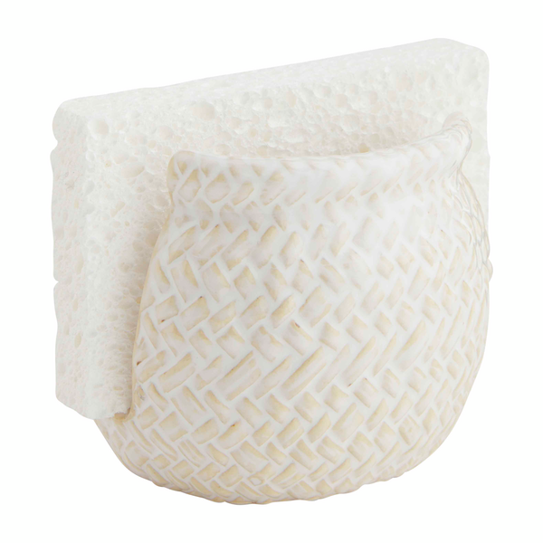 Basket Weave Stoneware Sponge Holder