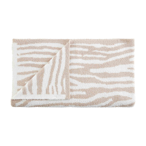 Zebra Chenille Blanket Tan