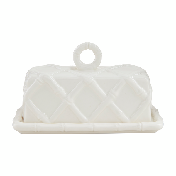 White Bamboo Butter Dish