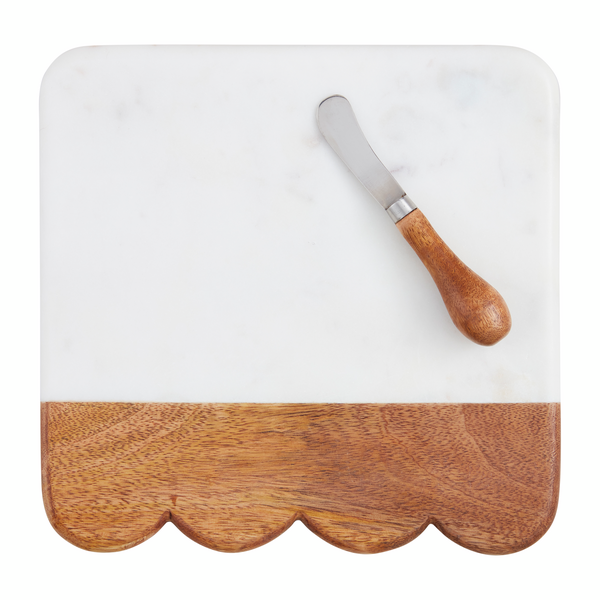 Scallop Wood Marble Board