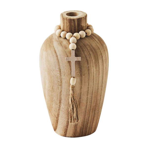 Cross Paulownia Beaded Vase