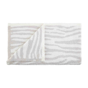 Zebra Chenille Blanket Grey